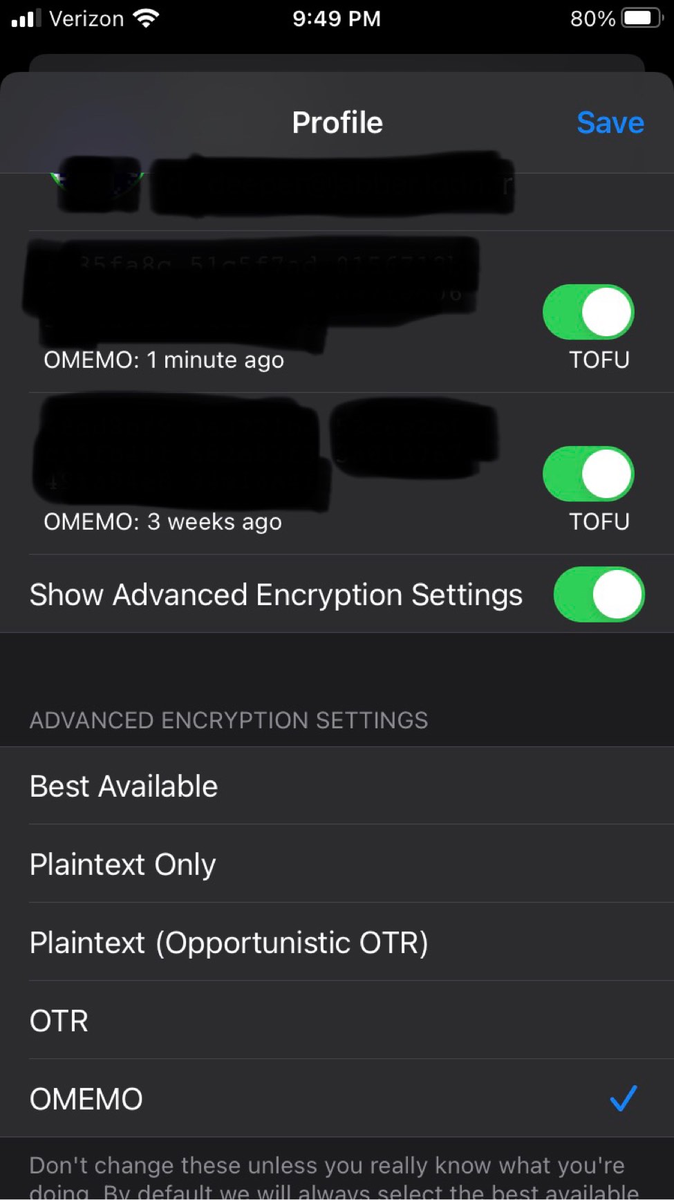 ChatSecure screenshot