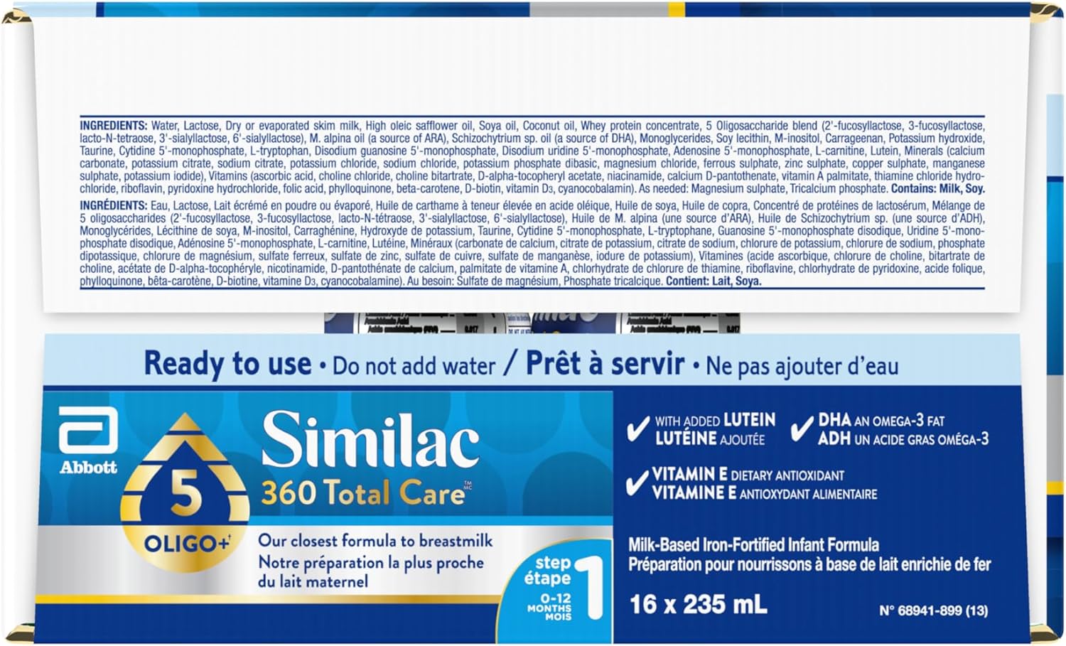 List of ingredients of a Similac baby formula